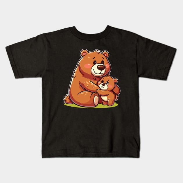 Mama & Baby Bear Kids T-Shirt by JS Arts